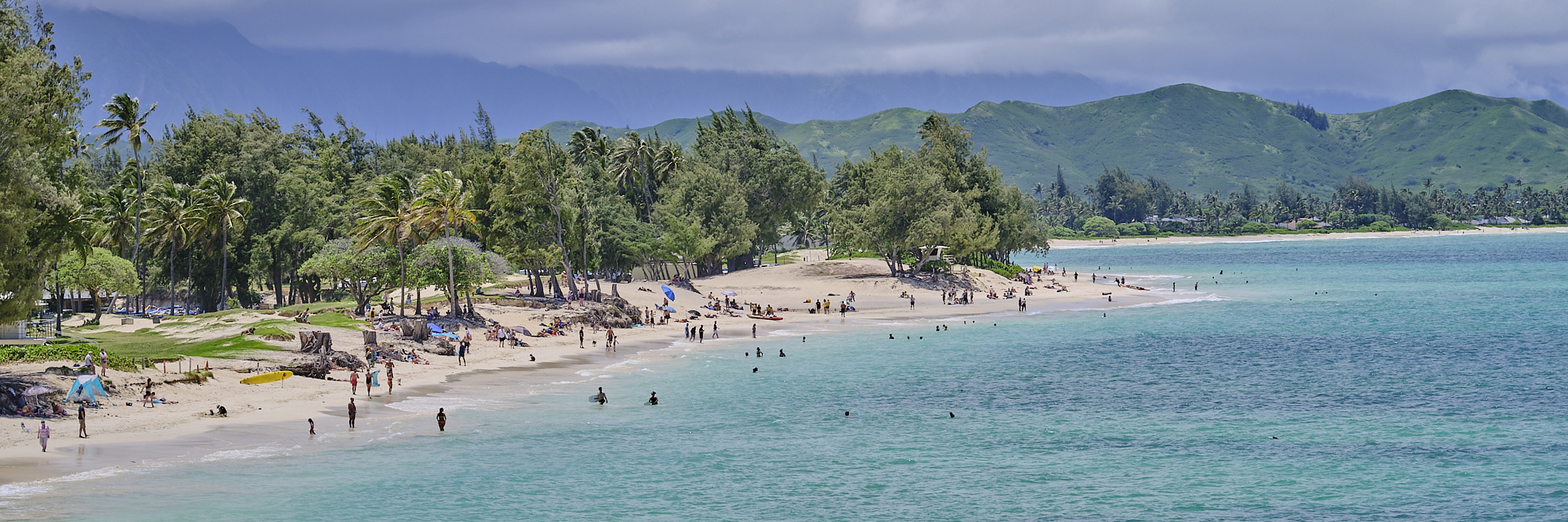 Kailua Beach Park, a popular beach for locals and tourists alike.