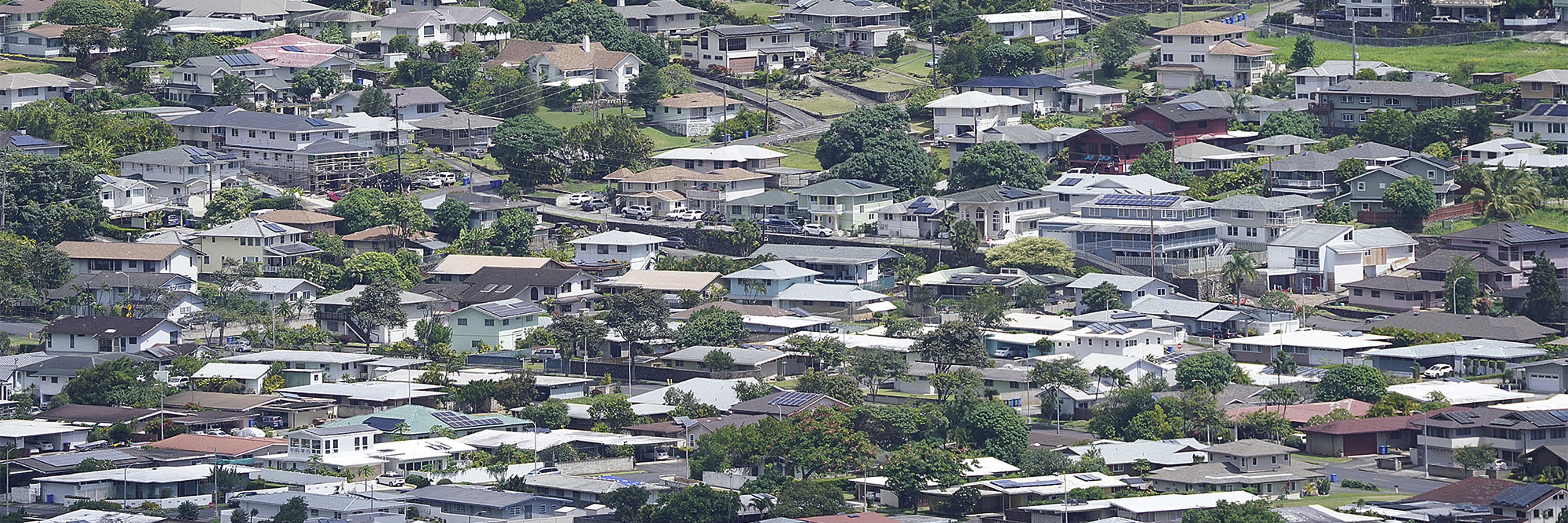 Manoa Valley homes viewed from the Round Top Lookout.