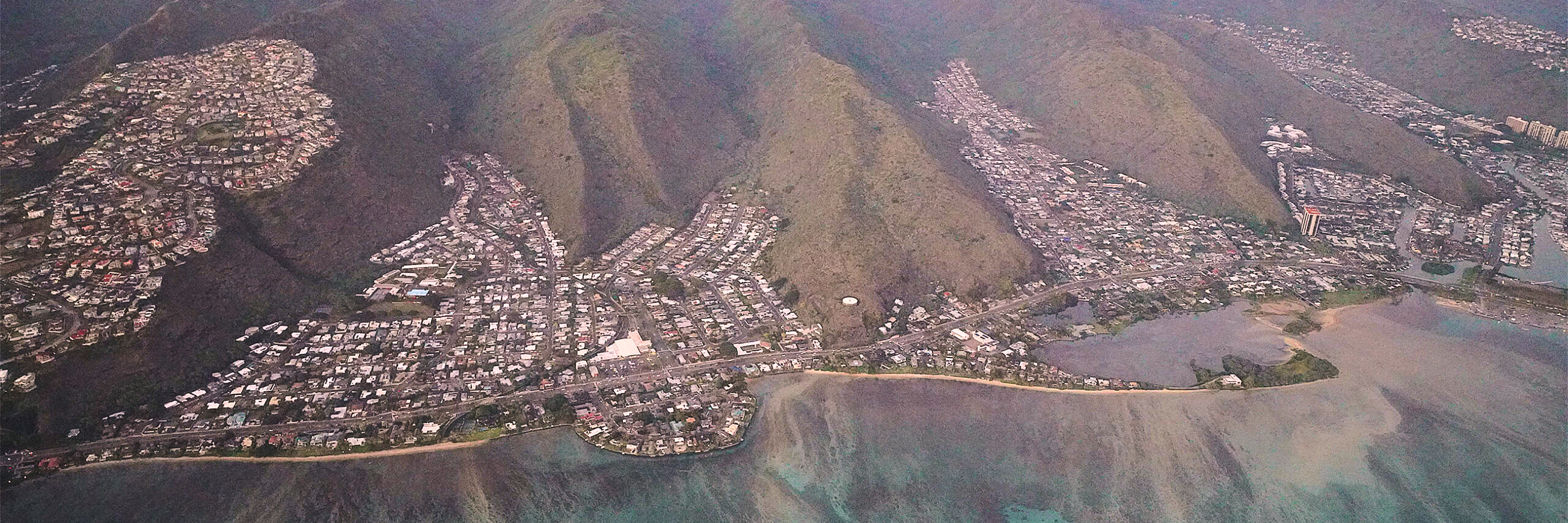 Aerial views of Niu Valley, Kuliouou Valley, Niu Peninsula.